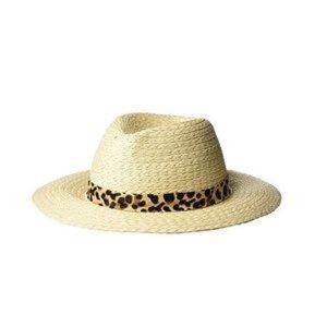 NWOT Vince Camuto Cheetah Print Straw Hat